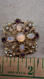 Vintage Costume Jewelry Lot Faux Opal Brooch Heart Pins Celestial Charms Earring