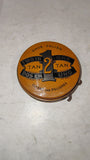 Vintage 2 In 1 Tan Shoe Polish Tin Dos En Uno Best Foods Inc Advertising