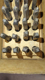 Vintage Lot of 3 Steel Metal Letter & Number Punch Stamp Sets w/ Wood Boxes