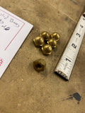 lot of 6 NOS  Brass Low Crown Acorn Nuts Antique Brass bed Lamp USA 1/4x20 VTG