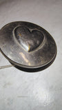 Antique Civil War Era Silvered Brass Horse Bridle Rosette Heart Medallion Tack