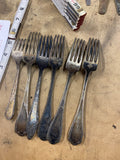 Lot of 6 Vintage Silverplate Forks Mixed Patterns - Rogers Plymouth Flatware