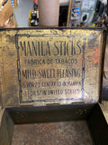 Vintage Manila Sticks Wooden Cigar Tin Box Collectible Tobacco Humidor Teens!