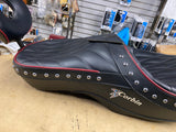 Corbin Indian Chief Seat w Backrest red trim 2014^ Touring Wide Comfort motorcyc