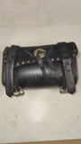 Vintage US Made Studded Black Leather Motorcycle Tool Bag Fork Pouch Concho