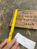 Vintage Bronze Plaque E.F Scanlon New Castle PA 1934 8x6 Bridge building History