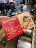 Vintage Toy Educational SMECO Superior Cub Metal Printing Press orig Box 50's