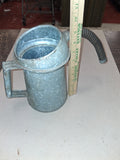 Vintage Galvanized 2 Quart Liquid Oil Measure Can Flexible Metal Spout Oiler