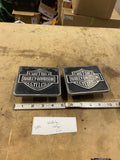 OEM Harley SaddleBag Medallion Badges Trim Plates Shovelhead FLH FLT Glide Evo