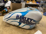 Harley Custom Painted Blue Flame Fuel Gas Tank Ironhead sportster Chopper Peanut