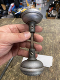 Antique Fancy Steel Door Knob Set Floral Star Pattern Spindle Art Deco Victorian