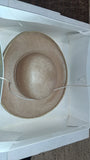 Vintage Mr John Classic NY Paris Gold Straw Wide Brim Hat Saks Box