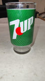 Vintage 1970s 7UP 12 oz Pedestal Footed Tumbler Glass Bubble Logo
