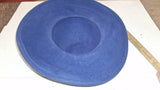 Vintage Betmar NY Wool Felt Wide Brim Hat  Blue Purple Satin Pearl Accent