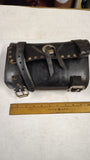Vintage US Made Studded Black Leather Motorcycle Tool Bag Fork Pouch Concho