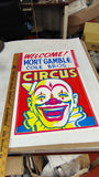 1940s-1950's Cole Bros Circus Clown Poster Enquirer Printing Co Mort Gamble