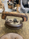Antique Cast Metal Sad Irons Lot 3 Cordless Coal Garment Pressing Stove Handle