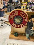 Iron City Beer Chalkware Bar Sign Display - Pgh Brewing Breweriana Decor 50's Ad
