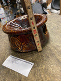 1800's Rockingham Glaze Stoneware Spittoon Cuspidor Brown Mottled Antique Bennin