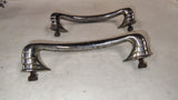 VTG 1930's Art Deco Streamline Chrome Drawer Pulls 6.5” Cabinet Handles Set of 2