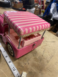 Vintage 1962 Tonka Surrey Pink Jeep Canopy Elvis Movie 350 Toy W spare Tire!