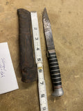 Vtg Solingen Germany Boot Knife Fixed Blade Leather Sheath Carl Schlieper Sherif