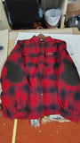 Field & Stream Mens Medium Red Black Plaid Sherpa Lined Flannel Shirt Jacket