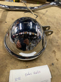Vtg Bates KD Headlight 5 3/4 Chopper Old Skool Bottom mount Nice Wide Glide 70's