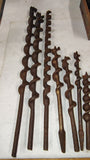 Vintage Auger Brace Bits Machinist Tap Die Combo Lot Black Metal Organizer Box