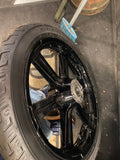 Black Mag Wheels Harley Street Bob Low Rider Softail Dunlop Tires New T/o FXBB!