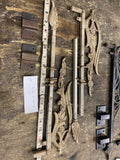 Antique Cast Iron Flower Window Curtain Swing Arm Rods Adjustable Arms Art Deco