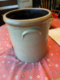 1800's Stoneware Crock Bee Sting Swirl Cobalt Blue Swirl Primitive Salt Glazed