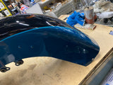 2026 Front Fender Harley Heritage Teal Thunder/Vivid black Tip Trim Emblems OEM!