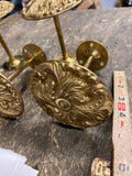 Set of 2 Brass Curtain Tiebacks Floral Scroll Holdbacks Brass Victorian Art Deco