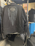 Harley-Davidson Black Motorcycle Jacket Men’s Embroidered Zippered Pockets