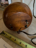 Vintage Warren Telechron Electric Alarm Clock Wood Convex Glass Round Works!