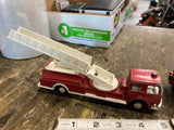 Vintage Toy Fire Trucks Lot of 2 Diecast Ladder Pumper Red White Tootsie Japan