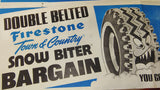 1969 Firestone Town & Country Snow Biter Tires Advertisement Poster