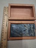 Vintage Translucent Hard Arkansas Sharpening Stone Marbled Whetstone Cedar Box