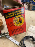 NOS Vtg Make-A-Lite Bicycle Headlight Generator Cruiser 50's Acc Elgin Schwinn