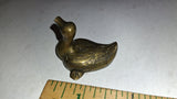 Vintage Solid Brass Miniature Duck Figurine Small Collectible Mid Century Decoy