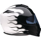 z1r Solaris 2.0 Flame Modular Helmet bLACK wHITE Large Vented Motorcycle 0100-26