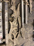 Antique Cast Iron Flower Window Curtain Swing Arm Rods Adjustable Arms Art Deco
