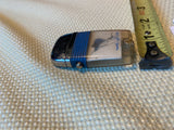 Vintage Silver Blue Scripto Vu-Lighter Collectible Marlin sailfish Fishing Clear
