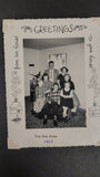 Vintage 1950s Black Paper Photo Album & Family Portraits Black White Ephemera
