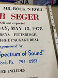 Vintage Bob Seger Concert Flyer Poster May 13 1978 Civic Arena Pittsburgh Sign
