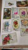 Vintage Antique Postcards Lot 1900s Golden Age Embossed Floral Comic Comicard