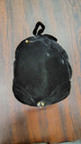 Vintage 1950s Black Velvet Half Hat Beaded Cocktail Fascinator Calot Cap