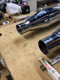 4" Chrome Mufflers High Output Exhaust Tip Touring Bagger Glide FLH Slip on twin
