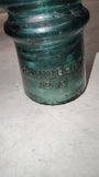 2 Vintage Hemingray No 9 Aqua Glass Insulators Patent May 2 1893 Lot